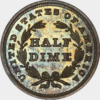 1840 Proof Five Cent reverse