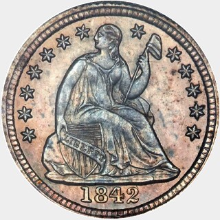 1842 Proof Five Cent obverse