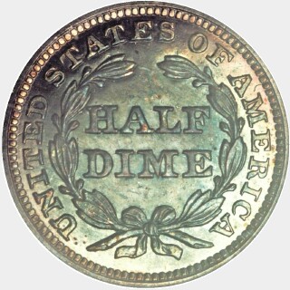 1843 Proof Five Cent reverse