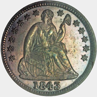 1843 Proof Five Cent obverse