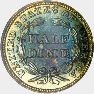 1846 Proof Five Cent reverse