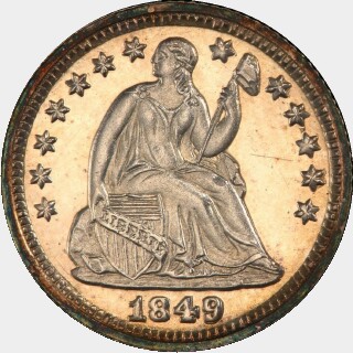 1849 Proof Five Cent obverse