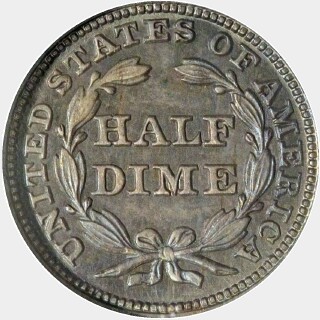 1850 Proof Five Cent reverse