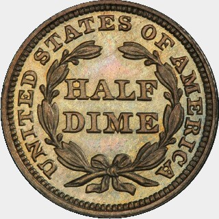1852 Proof Five Cent reverse