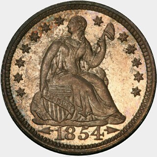1854 Proof Five Cent obverse
