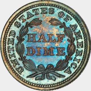 1855 Proof Five Cent reverse