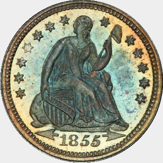 1855 Proof Five Cent obverse
