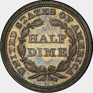 1856/4 Proof Five Cent reverse