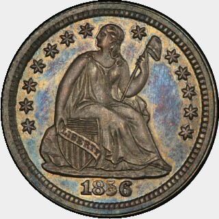 1856/4 Proof Five Cent obverse