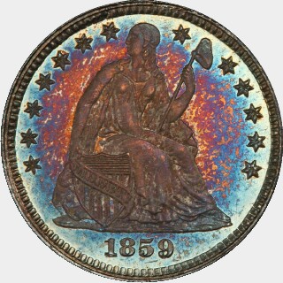 1859 Proof Five Cent obverse
