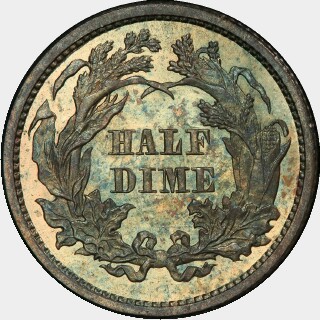 1860 Proof Five Cent reverse