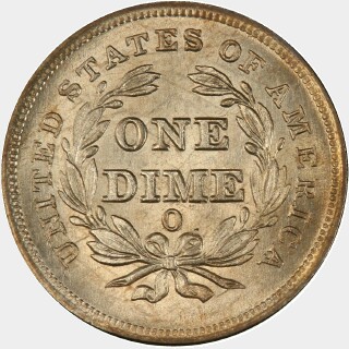 1838-O  Ten Cent reverse