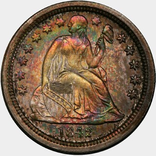 1842-O  Ten Cent obverse