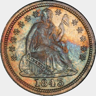 1843  Ten Cent obverse