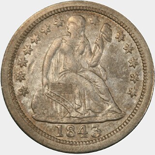 1843-O  Ten Cent obverse