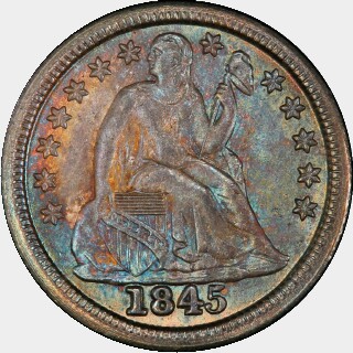 1845  Ten Cent obverse