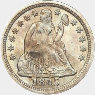 1845-O  Ten Cent obverse