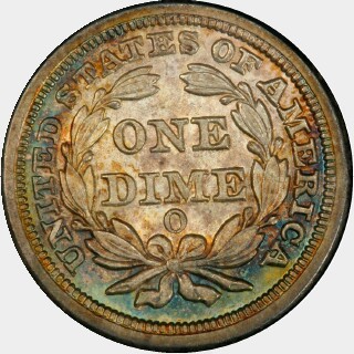 1850-O  Ten Cent reverse