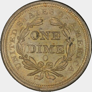 1852-O  Ten Cent reverse