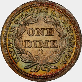 1853-O  Ten Cent reverse