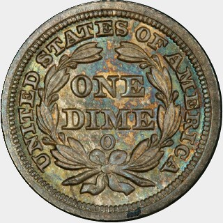 1854-O  Ten Cent reverse