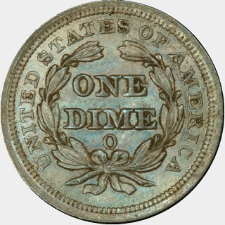 1856-O  Ten Cent reverse