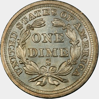 1856-S  Ten Cent reverse