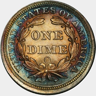 1857-O  Ten Cent reverse