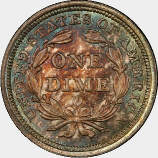 1858-O  Ten Cent reverse