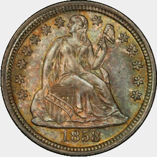 1858-O  Ten Cent obverse