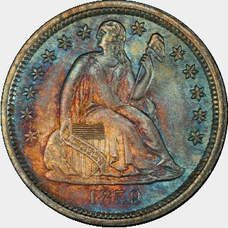 1859  Ten Cent obverse