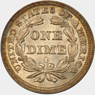 1859-O  Ten Cent reverse