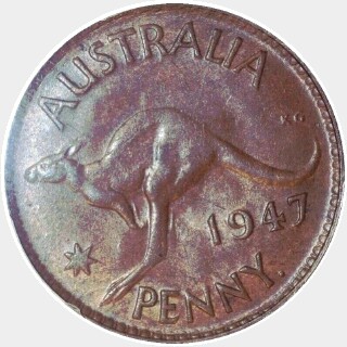1947(p) Dot after Y One Penny reverse
