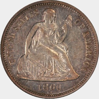 1860-O  Ten Cent obverse