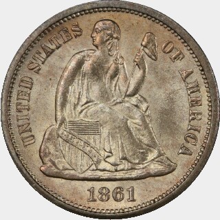 1861-S  Ten Cent obverse