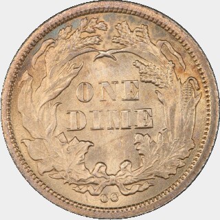 1873-CC  Ten Cent reverse