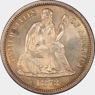 1873-CC  Ten Cent obverse