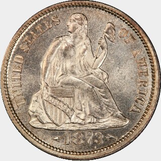 1873-CC  Ten Cent obverse