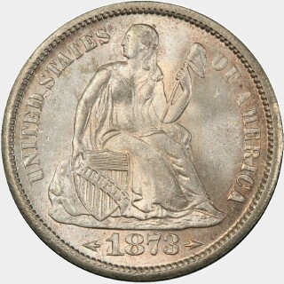 1873-S  Ten Cent obverse