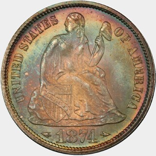 1874  Ten Cent obverse