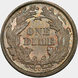1874-CC  Ten Cent reverse