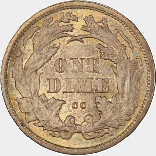 1875-CC  Ten Cent reverse
