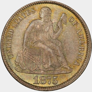 1875-CC  Ten Cent obverse