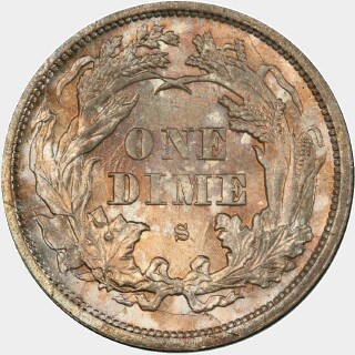 1875-S  Ten Cent reverse