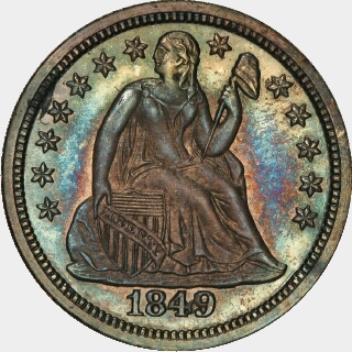 1849 Proof Ten Cent obverse