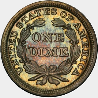 1850 Proof Ten Cent reverse