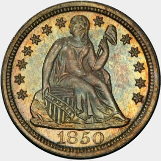 1850 Proof Ten Cent obverse