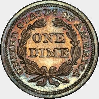 1854 Proof Ten Cent reverse