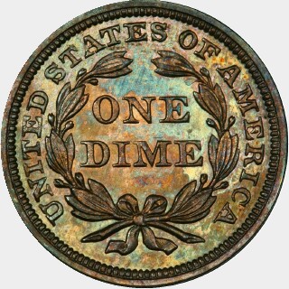 1855 Proof Ten Cent reverse