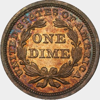 1857 Proof Ten Cent reverse